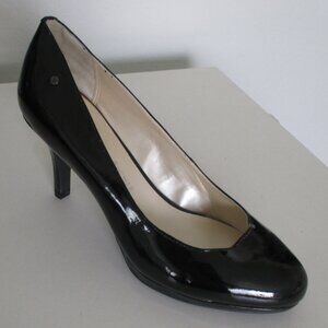 Etienne Aigner "Drew" Womens Faux Black Patent Leather Pump w/3" Heel - Size 7W